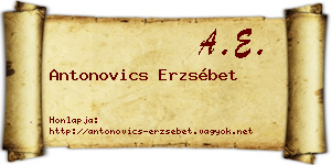 Antonovics Erzsébet névjegykártya