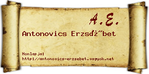 Antonovics Erzsébet névjegykártya