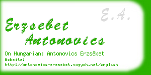 erzsebet antonovics business card
